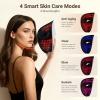 LED Face Mask Light Therapy, Red Light Therapy for Face, 4 Modes with Red, Blue, Near-infrared and Dual Red & Blue Lights for Anti-Aging, Reduce Acne and Blemish Repair, 256 LEDs, Rechargeable Remote view 2