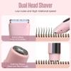 Bikini Trimmer for Women - Painless Electric Razors for Silk Skin,Cordless Body Shaver for Trip, IPX7 Waterproof Dual Head Pink view 2