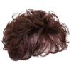 5.1" Curly Synthetic Hair Topper with Bangs Breathable Toppers Hair Pieces Fluffy Clip in Natural Wig for Thinning or Loss Dark Brown view 1