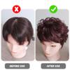 5.1" Curly Synthetic Hair Topper with Bangs Breathable Toppers Hair Pieces Fluffy Clip in Natural Wig for Thinning or Loss Dark Brown view 3