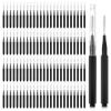 100 PCS Micro Brow Brush with Cap, Brow Lamination Brush Micro Eyebrow Spoolies, Micro Brow Brushes with Cap for Eyebrows, Spoolie Lash Comb Lash Lift Tool for Eyebrows Eyelashes Extensions, Black view 1