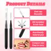 100 PCS Micro Brow Brush with Cap, Brow Lamination Brush Micro Eyebrow Spoolies, Micro Brow Brushes with Cap for Eyebrows, Spoolie Lash Comb Lash Lift Tool for Eyebrows Eyelashes Extensions, Black view 3