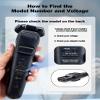 15V Charger Cord Compatible with Philips Norelco HQ8505 - Series 3000 5000 6000 7000 9000, Multigroom MG5750 MG7750 MG7770 - Auto Power Off & Charging Display 6Ft Charging Cable Power Cord (15V DC) view 3