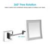 PPXCZZ Wall Mounted Makeup Mirror 8 Inch Square, 3X Magnification, LED Light, Extendable Arm with 360 Swivel for Bathroom(Silver) view 2