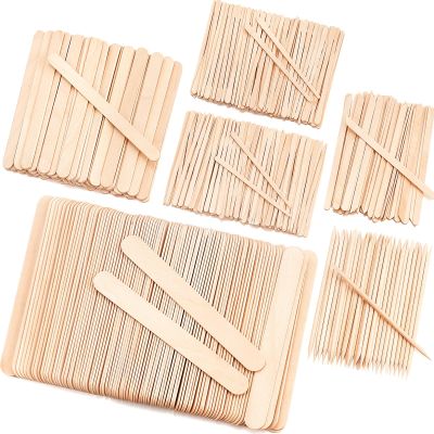 EWVVSS 6 Style 500 Pcs Wax Sticks Assorted Wax Applicator Sticks For Body Legs Face With Small Medium Large Sizes Wood Popsicle Sticks For Waxing Or Craft Sticks