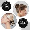 3 PCS Hair Nets for Buns, Elastic Invisible Women Hair Nets Handmade Crochet Scrunchies Bun Holders for Women Skating Ballet and Dance Accessories, Black view 2