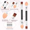 30 Pcs Dual End Eyeshadow Smudge Brush 2 in 1 Eyeshadow Sponge Concealer Brush Double Sided Eye Shadow Applicators Sticks 3 Inch Disposable Eye Makeup Cosmetic Tool with Sponge Head And Bristles Heads view 3