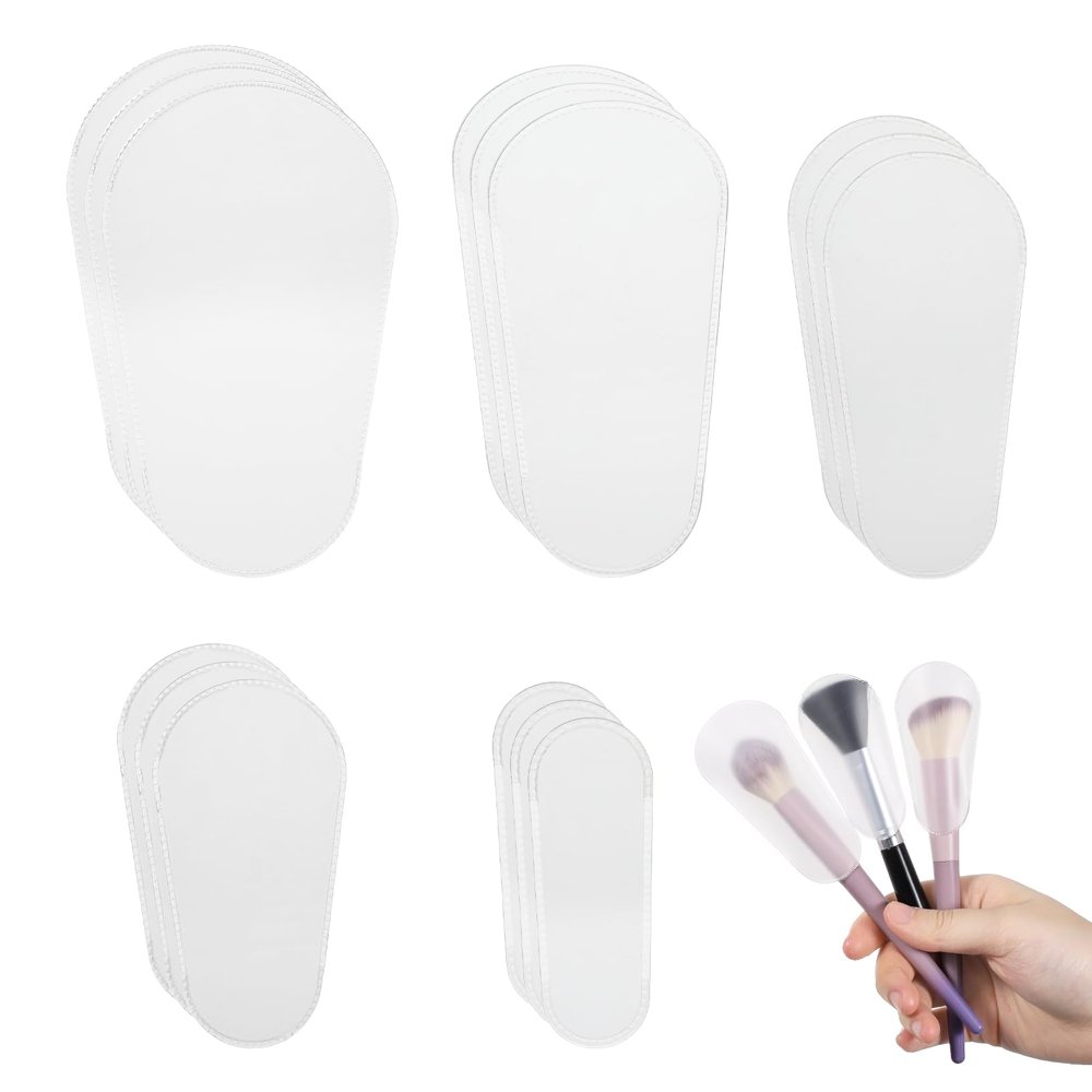 15 Pcs Cosmetic Brush Protectors, Brush Cover for Women Portable, Make Up Brushes Covers for Safe Storage and Travel, Lightweight and Durable Plastic Brushes Guards