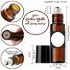 10ml Premium Empty Refillable Reusable Roll on Glass Set of 3, Black Cap view 2