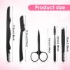 Eyebrow Razor, 5-in-1 Eyebrow Kit, Eyebrows Trimmers Set for Women and Men Eyebrows Grooming (Including Brow Razors, Tweezers, Scissors, Trimmer, Comb) view 2