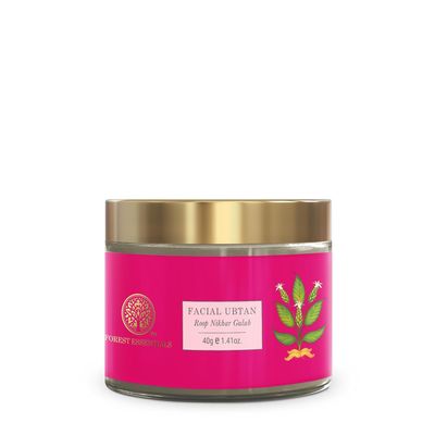 Forest Essentials Facial Ubtan Roop Nikhar & Gulab | Ayurvedic Face Scrub for Dry Skin | Gentle Exfoliation for Smooth & Radiant Complexion