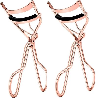 2Pc Rose Gold Eyelash Curler for Women, Portable Metal Eyelash Curler Tweezers Lash Clip Applicator Beauty Makeup Tool,Women's Makeup Cosmetic Tool Portable