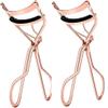 2Pc Rose Gold Eyelash Curler for Women, Portable Metal Eyelash Curler Tweezers Lash Clip Applicator Beauty Makeup Tool,Women's Makeup Cosmetic Tool Portable view 1