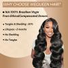 Wequeen 16A Body Wave Human Hair Bundles 18 Inch 100% Unprocessed Brazilian Virgin Hair Quick Weave Bundles Human Hair Extensions Real Human Hair, Natural Black view 2