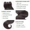 Wequeen 16A Body Wave Human Hair Bundles 18 Inch 100% Unprocessed Brazilian Virgin Hair Quick Weave Bundles Human Hair Extensions Real Human Hair, Natural Black view 4
