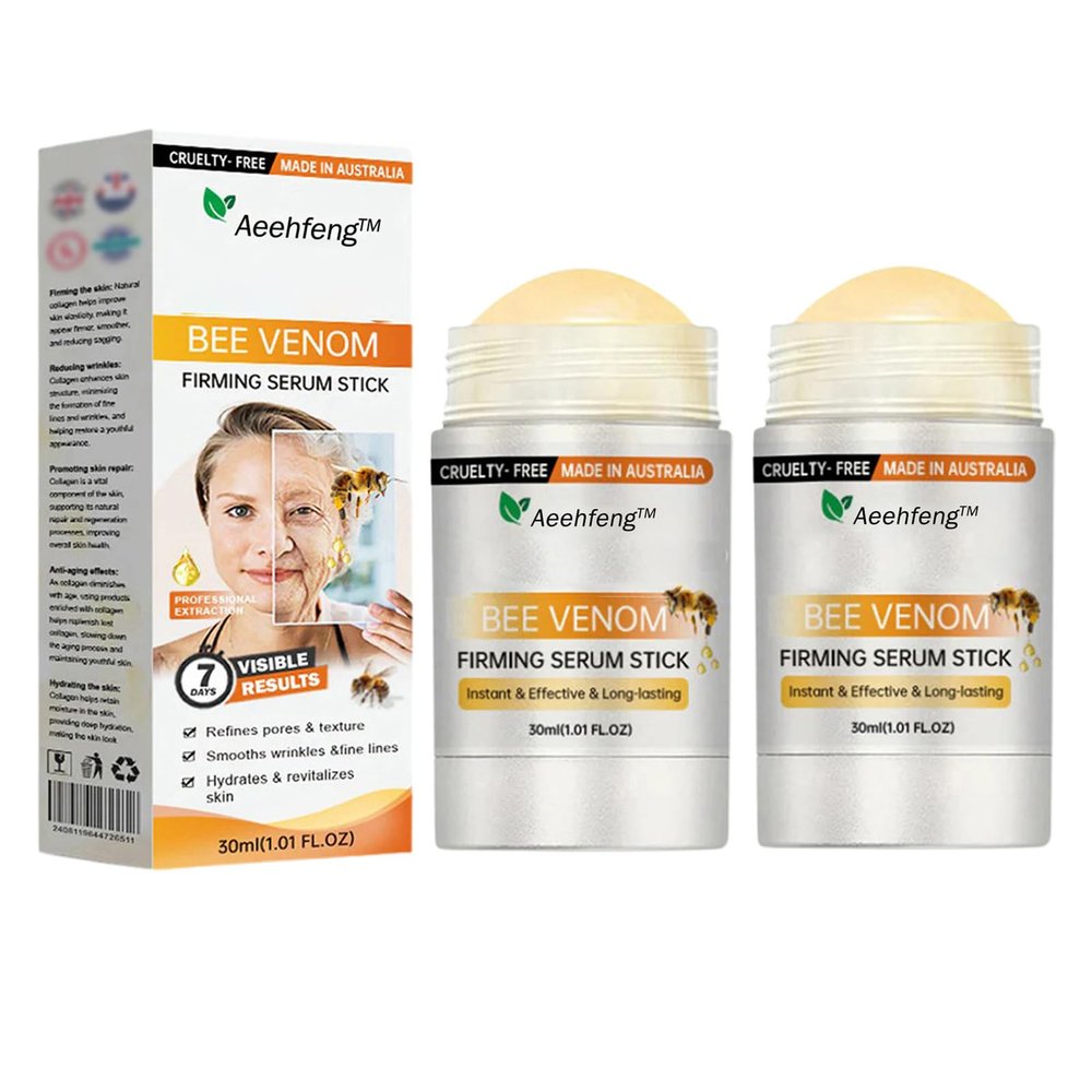 Aeehfeng Bee Venom Firming Serum Stick, Advanced Firming & Wrinkle-Reducing Cream, Skin Firming Cream, Moisturizing, Lifts, Plumps and Firms Skin, Natural Ingredients for All Skin Types (2 Pcs)