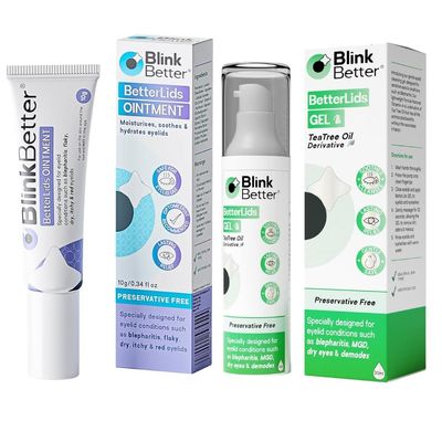 BetterLids Eyelid Relief Bundle Cleansing Gel with Tea Tree & Centella (1.06 oz) + Soothing Hydration Ointment with Oat Complex & Shea Butter (0.35 oz) Daily Care for Dry, Flaky, Sensitive Eyelids