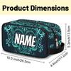 Zestdesign Custom Spooky Skull Makeup Bag with Name Personalized Waterproof Toiletry Bags Customized Skeleton Gothic Cool Cosmetic Bag for Women Men view 3
