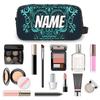 Zestdesign Custom Spooky Skull Makeup Bag with Name Personalized Waterproof Toiletry Bags Customized Skeleton Gothic Cool Cosmetic Bag for Women Men view 4