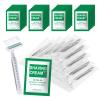 Xuezoioy Disposable Razors Bulk - Pack of 100,Individually Wrapped Grey 3 Blade Razors with 8 ml/0.28 fl oz Packet Shaving Cream and Clear Cap for Homeless,Hotel,Shelter,Travel view 1