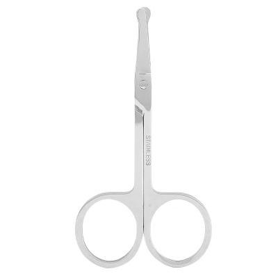 Mrisata Stainless Steel Round Nose Hair Scissors Rounded Tip Safe Clean Beauty Scissors for Nose Eyebrows Eyelashes Men Facial Hair Trimming