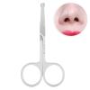 Mrisata Stainless Steel Round Nose Hair Scissors Rounded Tip Safe Clean Beauty Scissors for Nose Eyebrows Eyelashes Men Facial Hair Trimming view 3