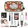 Zestdesign Custom Cute Cats Makeup Bag with Name Personalized Waterproof Toiletry Bags Customized Retro Animals Cosmetic Bag for Women Men view 4