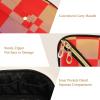 sanluoli Buffalo Plaid Red Yellow Violet Gradient Makeup Bag with dividers stylish Cosmetic Bag For Women Travel-Size Accessories view 4