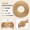 MY-LADY Messy Bun Hair Pieces Human Hair for Women Real Hairpiece Straight Scrunchies Tousled Updo Donut Chignon Ponytail Extension Natural Blonde view 3