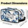 Zestdesign Custom Vintage Sunflower Makeup Bag with Name Personalized Waterproof Toiletry Bags Customized Blue Floral Cosmetic Bag for Women Men view 3