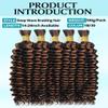 160g 5 Bundles/Pack Ombre Brown Human Braiding Hair for Boho Braids 22 Inch Curly Boho Hair for Braiding Knotless 12A Deep Wave Bulk Bohemian Color P1B/30 view 2