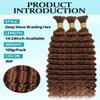 100g 3 Bundles/Pack Brown Human Braiding Hair for Boho Braids 14 Inch Curly Boho Hair for Braiding Knotless 12A Deep Wave Bulk Bohemian Color 30 view 2