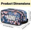 Zestdesign Custom Flowering Cherry Makeup Bag with Name Personalized Waterproof Toiletry Bags Customized Pink Flower Cosmetic Bag for Women Men view 3