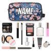 Zestdesign Custom Flowering Cherry Makeup Bag with Name Personalized Waterproof Toiletry Bags Customized Pink Flower Cosmetic Bag for Women Men view 4