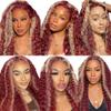 613 Bundles Human Hair Ombre Kinky Curly Bundles 14 16 18 Inch Unprocessed Virgin 2 Tone Red Mixed With Blonde Bundle P99J613 Hair Extensions for Woman view 2