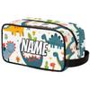 Zestdesign Custom Funny Dinosaurs Makeup Bag with Name Personalized Waterproof Toiletry Bags Customized Green Plant Leaf Cosmetic Bag for Women Men view 1