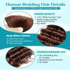 100g 3 Bundles/Pack Brown Human Braiding Hair for Boho Braids 22 Inch Curly Boho Hair for Braiding Knotless 12A Deep Wave Bulk Bohemian Color 30 view 4