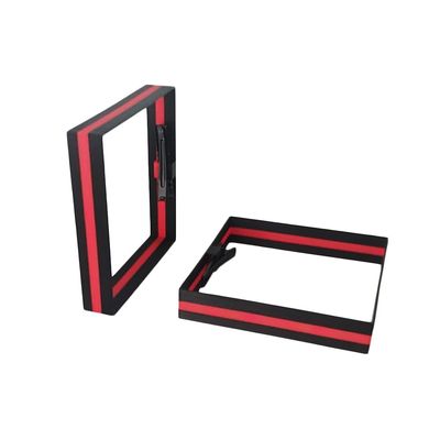 2 Piece Set Black and Red Striped Design Modern Square Hair Clips Decorative Hair Band Holders