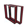 2 Piece Set Black and Red Striped Design Modern Square Hair Clips Decorative Hair Band Holders view 3
