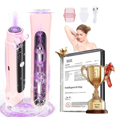 Clcepore 4.0 Upgrade Bikini Trimmer for WomenSGS Certification Intelligent AI Chip Skin-Friendly mild and Smooth 2 in 1 Electric Bikini Trimmer IPX7 Waterproof USB RechargeableSuitable for Bikini