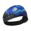 The Starry Night of 's Art Moisture Wicking Running Headband for Women Elastic Wide Head Bands for Women's Hair for Yoga Gym Volleyball Cycling view 1