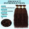 100g 3 Bundles/Pack Chocolate Brown Human Braiding Hair for Boho Braids 16 Inch Curly Boho Hair for Braiding Knotless 12A Deep Wave Bulk Bohemian Color 4 view 2