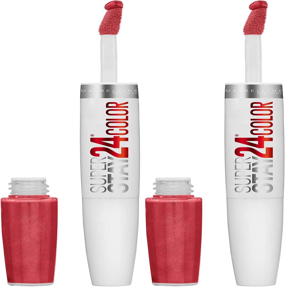MAYBELLINE Super Stay 24, 2-Step Liquid Lipstick Makeup, Long Lasting Highly Pigmented Color with Moisturizing Balm, Continuous Coral, Coral Pink, 1 Count (Pack of 2)
