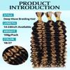100g 3 Bundles/Pack Ombre Honey Blonde Human Braiding Hair for Boho Braids 24 Inch Curly Boho Hair for Braiding Knotless 12A Deep Wave Bulk Bohemian Color P1B/27 view 2