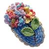 Coolideas handmade micro-hook crocheted hair barrettes yarn Handcrafted fine crocheted hair clips, creative hand made knitted side hair accessories for female (#13 Hydrangea) view 1