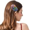 Coolideas handmade micro-hook crocheted hair barrettes yarn Handcrafted fine crocheted hair clips, creative hand made knitted side hair accessories for female (#13 Hydrangea) view 2