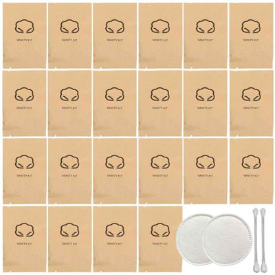 30Pack Luxury Individually Wrapped Disposable Travel Makeup Removal Vanity Kit; Multifunctional Outdoor Facial Cleansing and Exfoliating Emergency Vanity Amenities Kit for Travel,Hotel,Home, Daily Use
