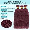 100g 3 Bundles/Pack Burgundy Human Braiding Hair for Boho Braids 24 Inch Curly Boho Hair for Braiding Knotless 12A Deep Wave Bulk Bohemian Color 99J view 2