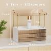 Anylady Bathroom Organizers and Storage, Makeup Organizer (Sturdy Durable Attractive), Ideal for Vanity, Countertop, Counter, Perfume, Skincare, Cabinet, Cosmetic, Dresser Organizer (Gold) view 3