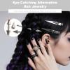 10PCS Goth Hair Accessories Spikes for Braids Punk Rock Festival Clips Gothic Hair Clip Set for Women Men Edgy Alt Grunge Braided Hair Accessories view 4